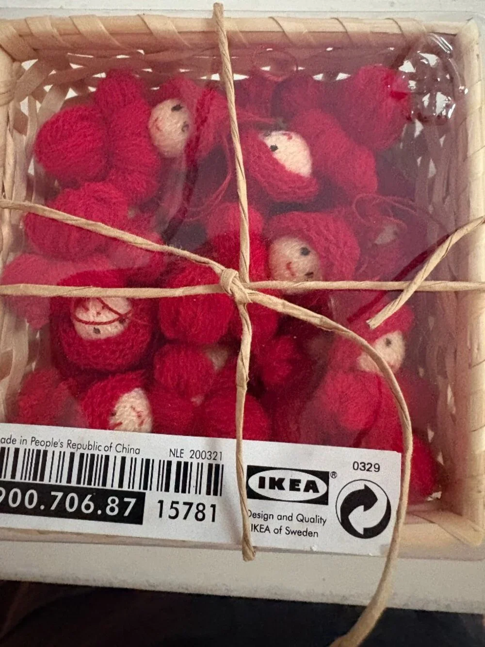 Adorable! IKEA mini elf ornaments, 2 packs of 12 in each pack- Total of TWELVE